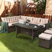 Tangkula 5 PCS Patio Furniture Set with Ottoman