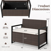 Tangkula 40 Gallon Outdoor Bench with Storage