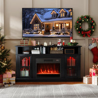 Tangkula Fireplace TV Stand for 65 Inch TV for Living Room