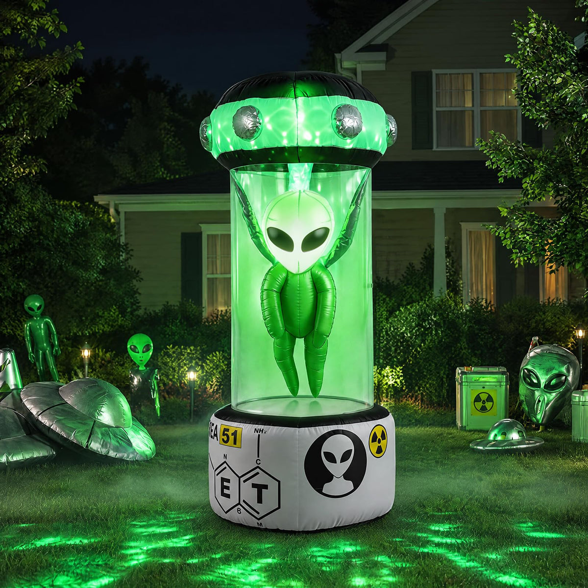 Tangkula 7.4 FT Halloween Lighted Inflatable Alien Decorations