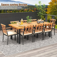 Tangkula 9 Pieces Patio Dining Set（Natural and Black）