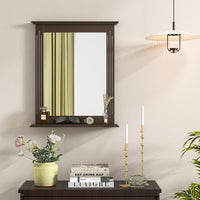 Bathroom Wall Mirror with Shelf, Square Makeup Mirror Wall Hanging Mirror