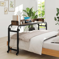 Tangkula Overbed Desk with Wheels for Bedroom