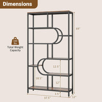 Geometric Bookshelf Freestanding Open Bookcase with 8 Storage Shelves(1/2)