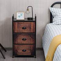 3 Drawer Dresser, Vertical Dresser Storage Tower with Fabric Drawers and Steel Frame