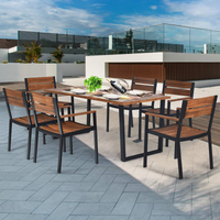 Tangkula 7PCS Outdoor Dining Set, Patio Dining Furniture Set with Sturdy Steel Frame