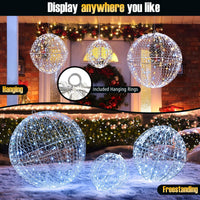 Tangkula Lot de 3 boules lumineuses de Noël avec 3 couleurs d'éclairage