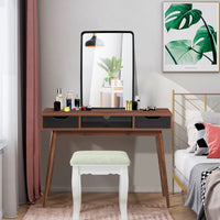Tangkula Rectangular Wall Mirror, Modern Mirror with Solid Steel Frame & Rounded Corners