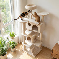 Tangkula 52 Inch Multi-Level Cat Tower with Sisal Scratching Posts