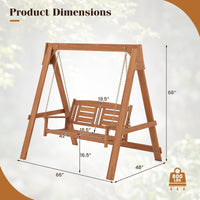 Tangkula 2-Seater Wood Porch Swing with Stand