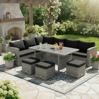 Tangkula 7 Pieces Patio Furniture Set for Backyard Garden Poolside