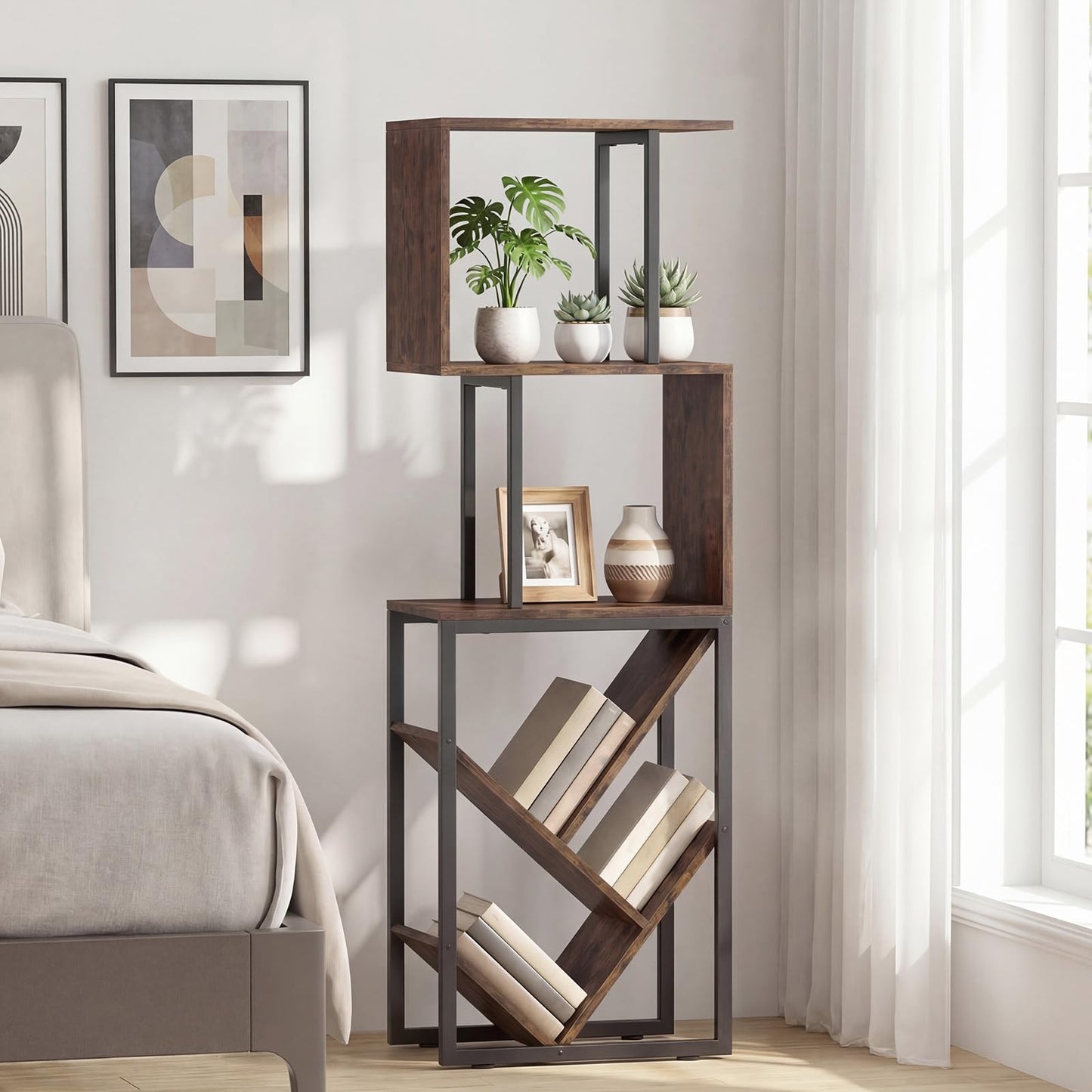 Tangkula 6-Tier Bookshelf for Living Room Home Office