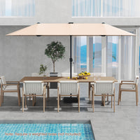 Tangkula 13 FT Large Patio Umbrella w/LED Solar Lights