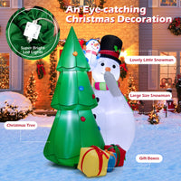 Tangkula 6FT Inflatable Christmas Tree with Snowmen & Gift Boxes