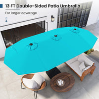 Tangkula 13FT Double-sided Patio Umbrella with Solar Lights