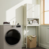 Tangkula Over The Toilet Storage Cabinet with Fluted Doors