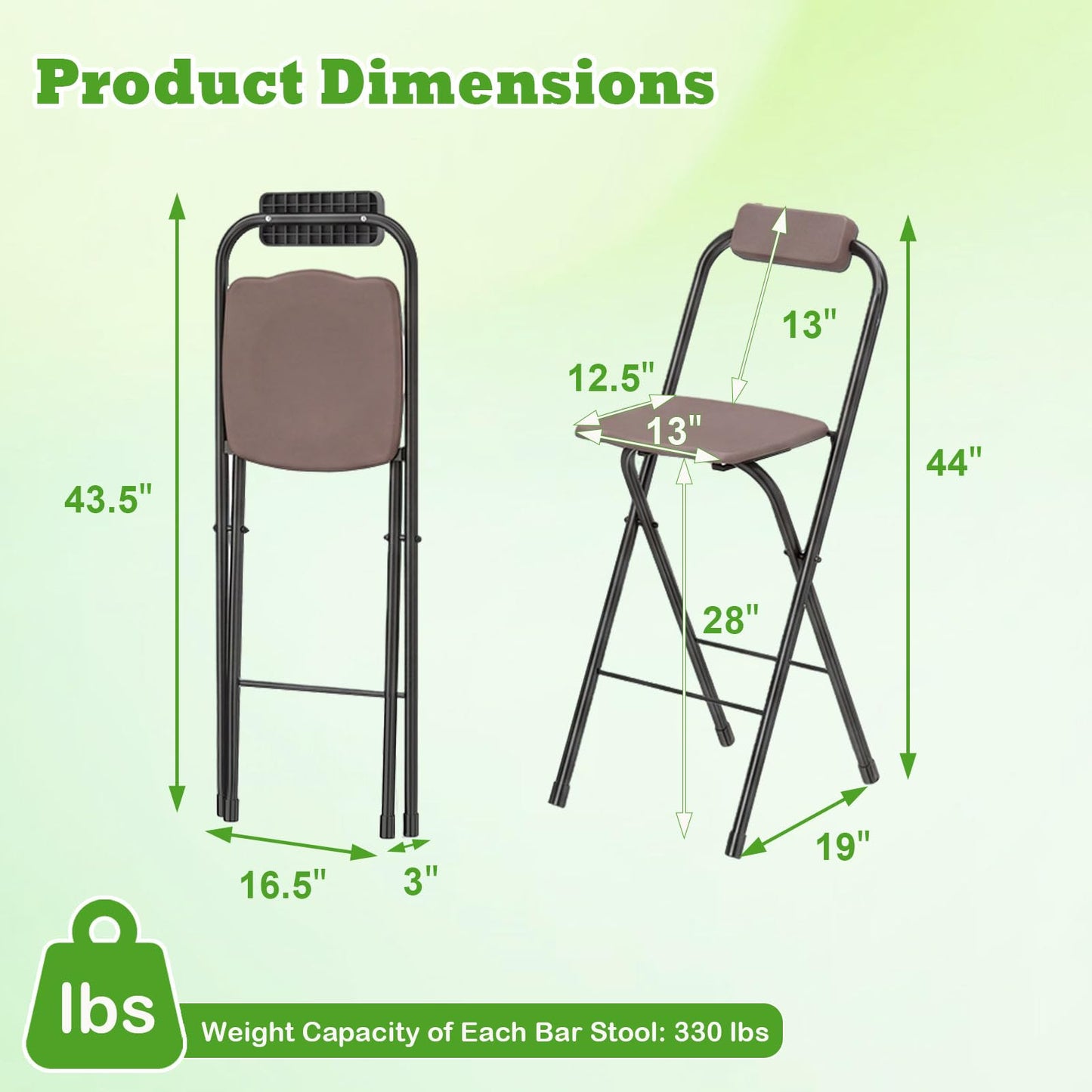 Tangkula Folding Bar Stools Set of 2/4 Portable Bar Height Stools