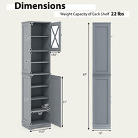 Tangkula 67" H Tall Bathroom Cabinet(15.5 x 12 x 67 Inch)