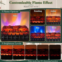Tangkula 23" WiFi Fireplace Insert Pinewood Set with App and Remote