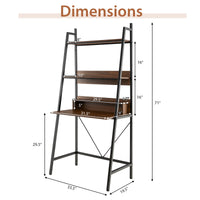 Tangkula 3-Tier Ladder Computer Desk 71 Inch Modern Writing Desk