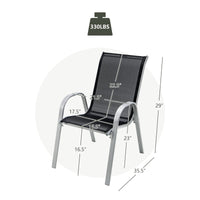 Tangkula 4 Pieces Patio Dining Chairs, Outdoor Stackable All Weather Heavy Duty Dining Chairs Set with Armrests