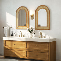 Miroir mural en rotin Tangkula (90 cm L x 60 cm l)
