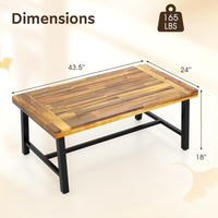 Tangkula Table Basse d'Extérieur en Bois d'Acacia