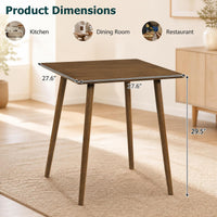 Tangkula 27" Small Dining Table Wooden Square Table for 2-4