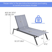 Tangkula Outdoor Adjustable Chaise Lounge Chair