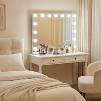 Miroir de maquillage éclairé Tangkula 18" x 23" avec grossissement 10x et 3 modes d'éclairage à intensité variable