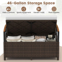 Tangkula 46 Gallon Outdoor Bench with Storage for Porch Backyard Poolside