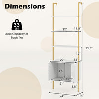 Tangkula 72.5” Tall Bookshelf 5 Tier Wall Mount Ladder Bookcase(1/2)