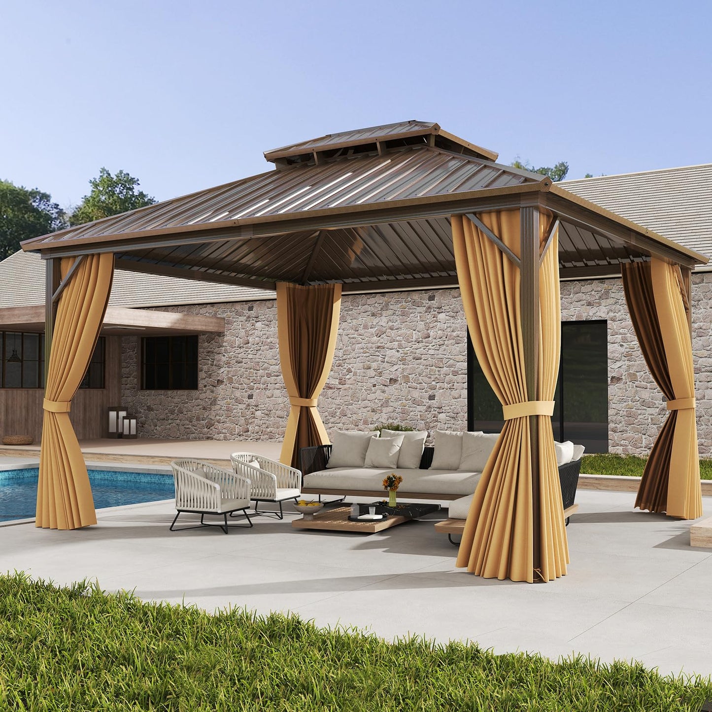 Tangkula 14 x 12 FT Hardtop Gazebo