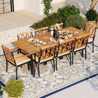 Tangkula 9 Pieces Patio Dining Set Outdoor Furniture Set