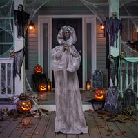 Tangkula 5.6 FT Animated Halloween Standing Weeping Woman Statue