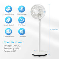 Tangkula Oscillating Pedestal Fan with Remote Control