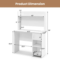 Bureau d'ordinateur Tangkula avec étagère pour chambre à coucher