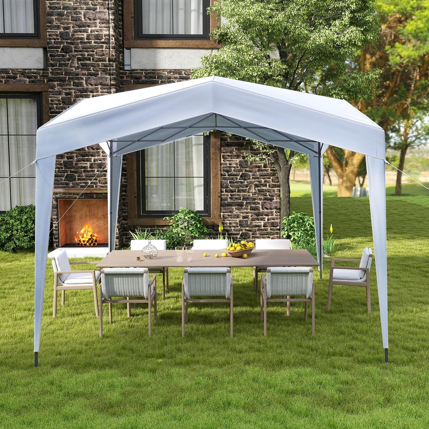 Tangkula 10x10Ft Pop up Canopy UPF50+ Portable Outdoor Tent with Wheeled Bag