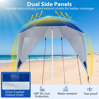 Tangkula 6.5 FT 2-In-1 Beach Umbrella with Shade for Sand | Beach Tent