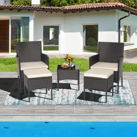 Tangkula 5 Piece Outdoor Wicker Sofa Set