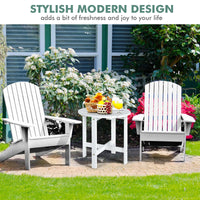 Round Outdoor Side Table, 18 Inch, for Lawn Garden Balcony Backyard Living Room