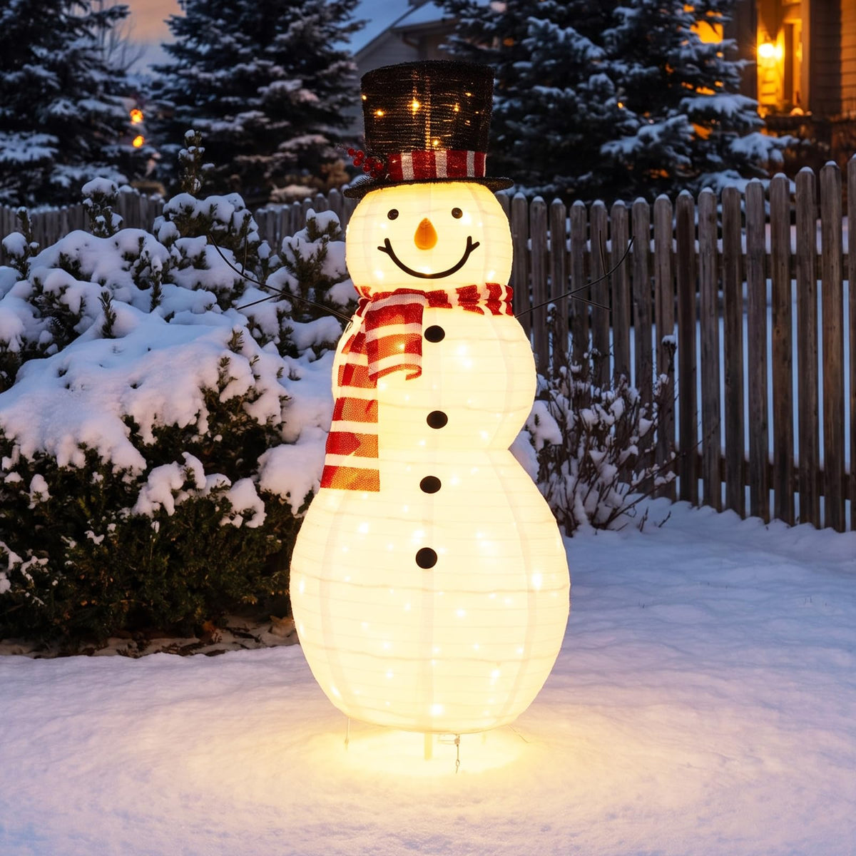 Tangkula 4.2 FT Outdoor Lighted Christmas Snowman