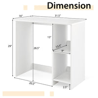 Tangkula Small White Desk with Shelves, Compact Small Desk for Small Space