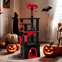 Tangkula Halloween Cat Tower with Sisal Scratching Posts & Board