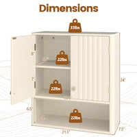 Tangkula Fluted Bathroom Wall Cabinet