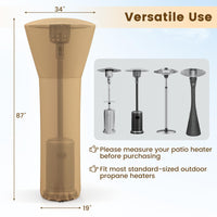 Tangkula Patio Heater Cover with Zipper and Storage Bag