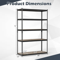 Tangkula 5-Tier Heavy Duty 2200 LBS Metal Storage Organizer Rack (1/2/3/4)
