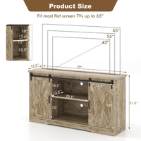 Tangkula Sliding Barn Door TV Stand for TVs up to 65”