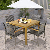 Tangkula 5 Pieces Patio Dining Set with 1.9” Umbrella Hole