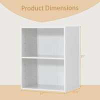 Tangkula 2-Tier Bookshelf, Open Shelf Bookcase with 7-Position Adjustable Shelf